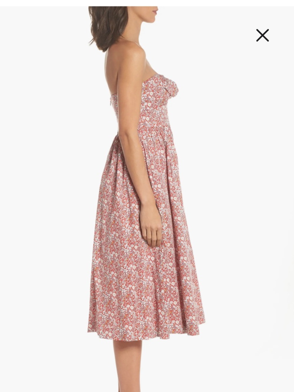 Strapless J. Crew Red Floral Sundress - Picture 6 of 8